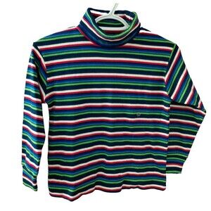 Rugged Bear Interlock Stripe Turtleneck Long Sleeve Kids Top Size 8